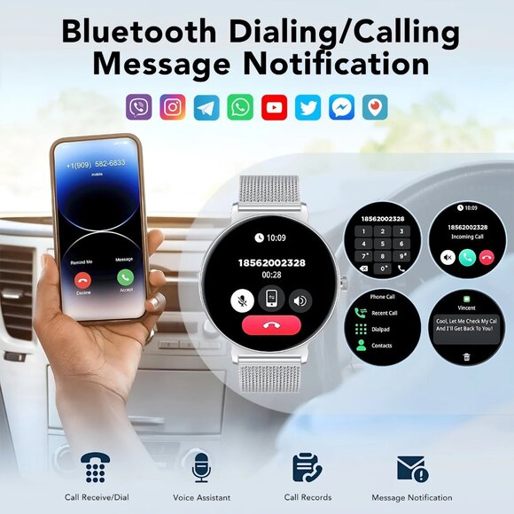 Smart Watch for Women with Bluetooth Calls, 1.27” AMOLED Thin Face Fitness Track main image 11